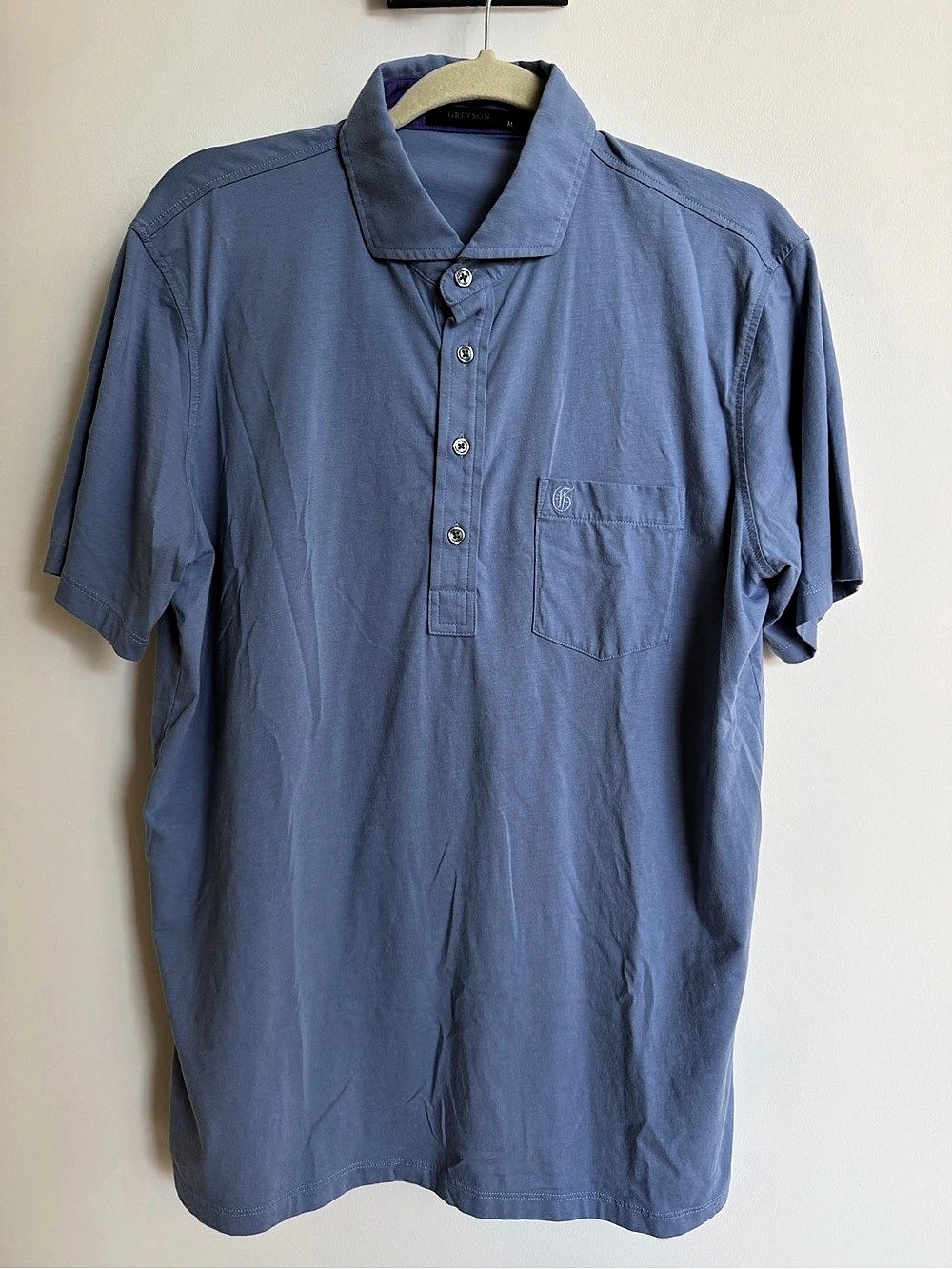 Greyson Short Sleeve Polo in Blue Like New